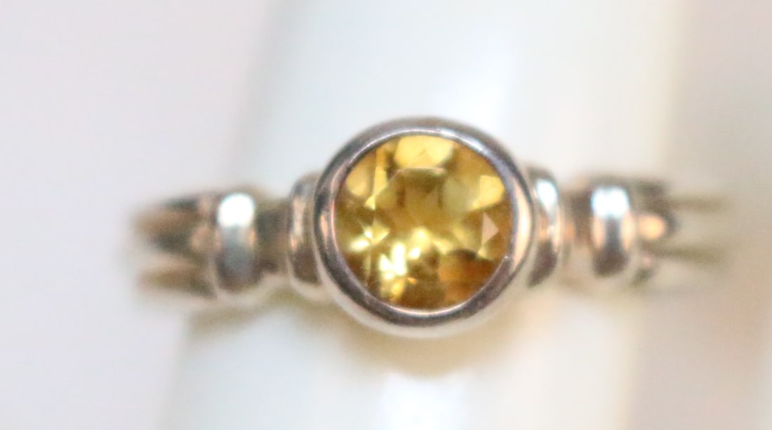 Judith Ripka Sterling Silver Modern style yellow citrine Ring (1 of 2)