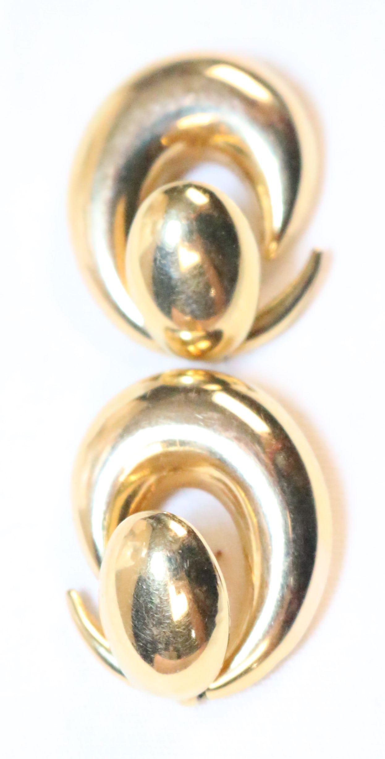14KT Gold 2 way earrings post or drop hoops (1 of 5)