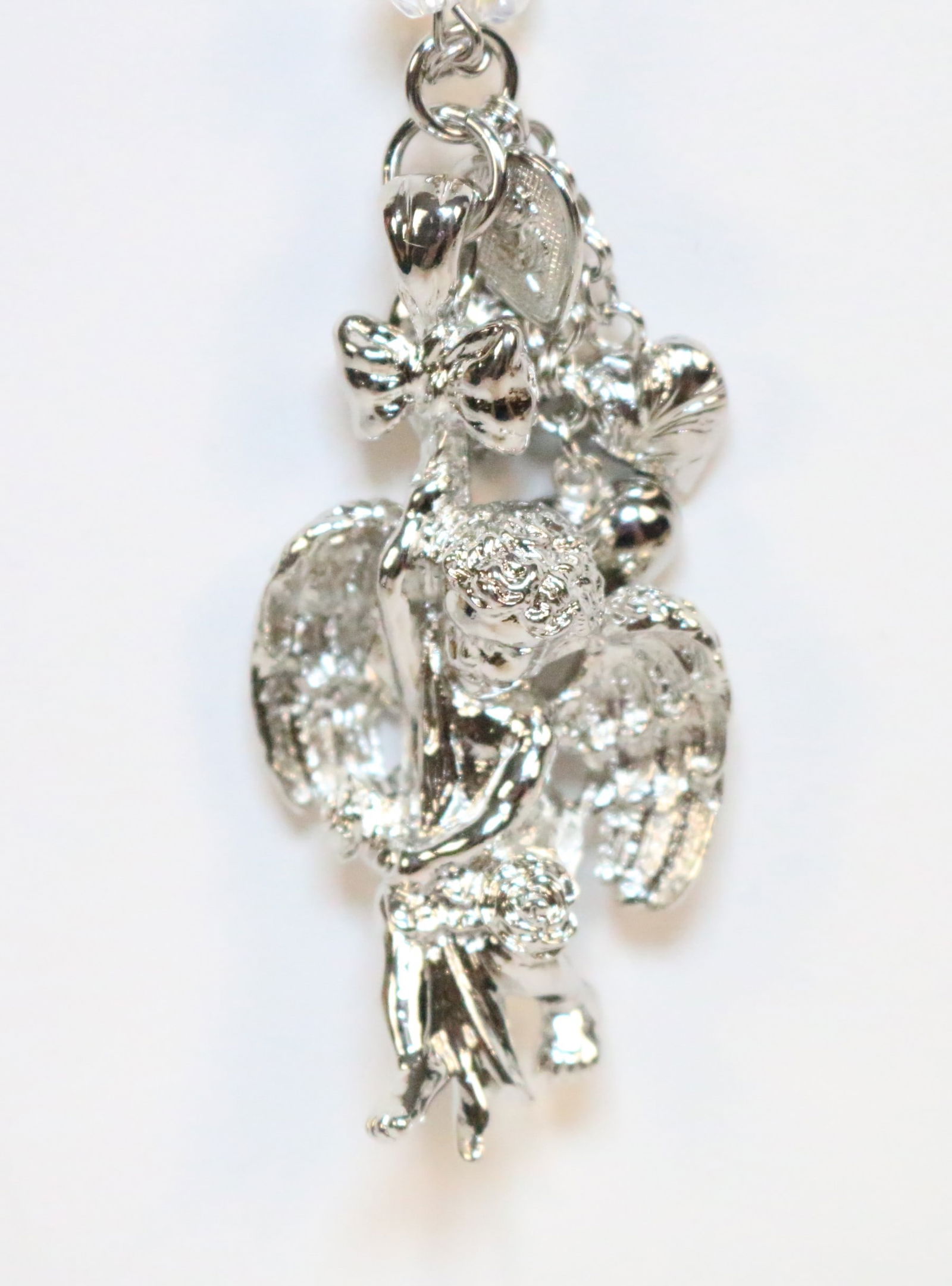 NEW Kirks Folly Silvertone Large Angle Crystal Pendant Necklace (1 of 6)