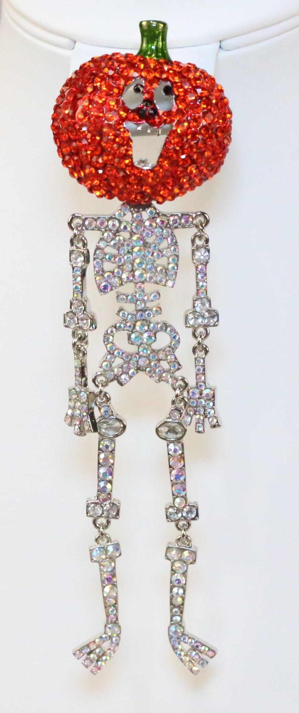 New Kirks Folly Large Halloween Pumpkin Jack O Lantern Skeleton tBrooch (1 of 4)