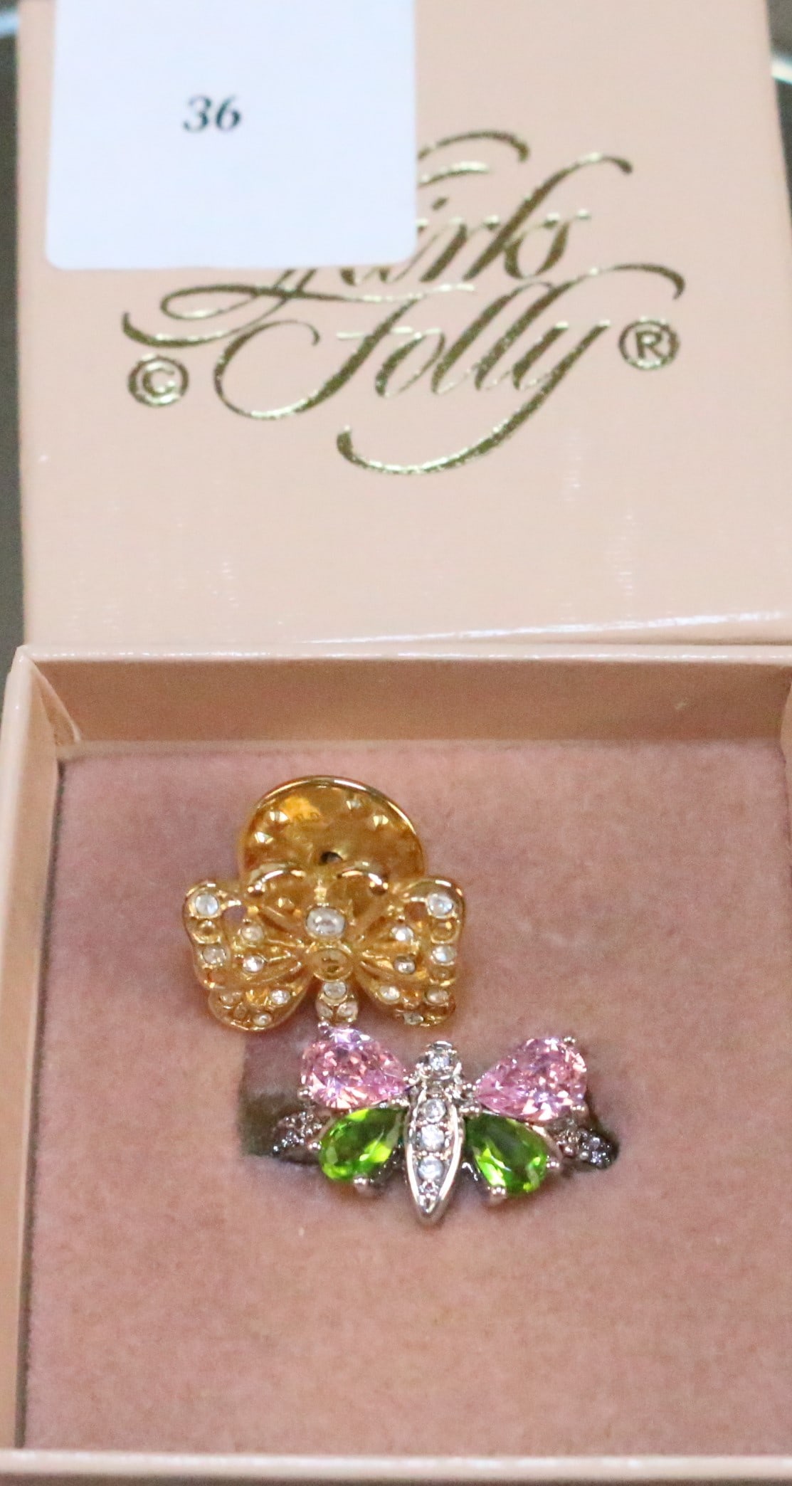 Kirks Folly 2 piece Butterfly ring New in the box & Pin (1 of 6)