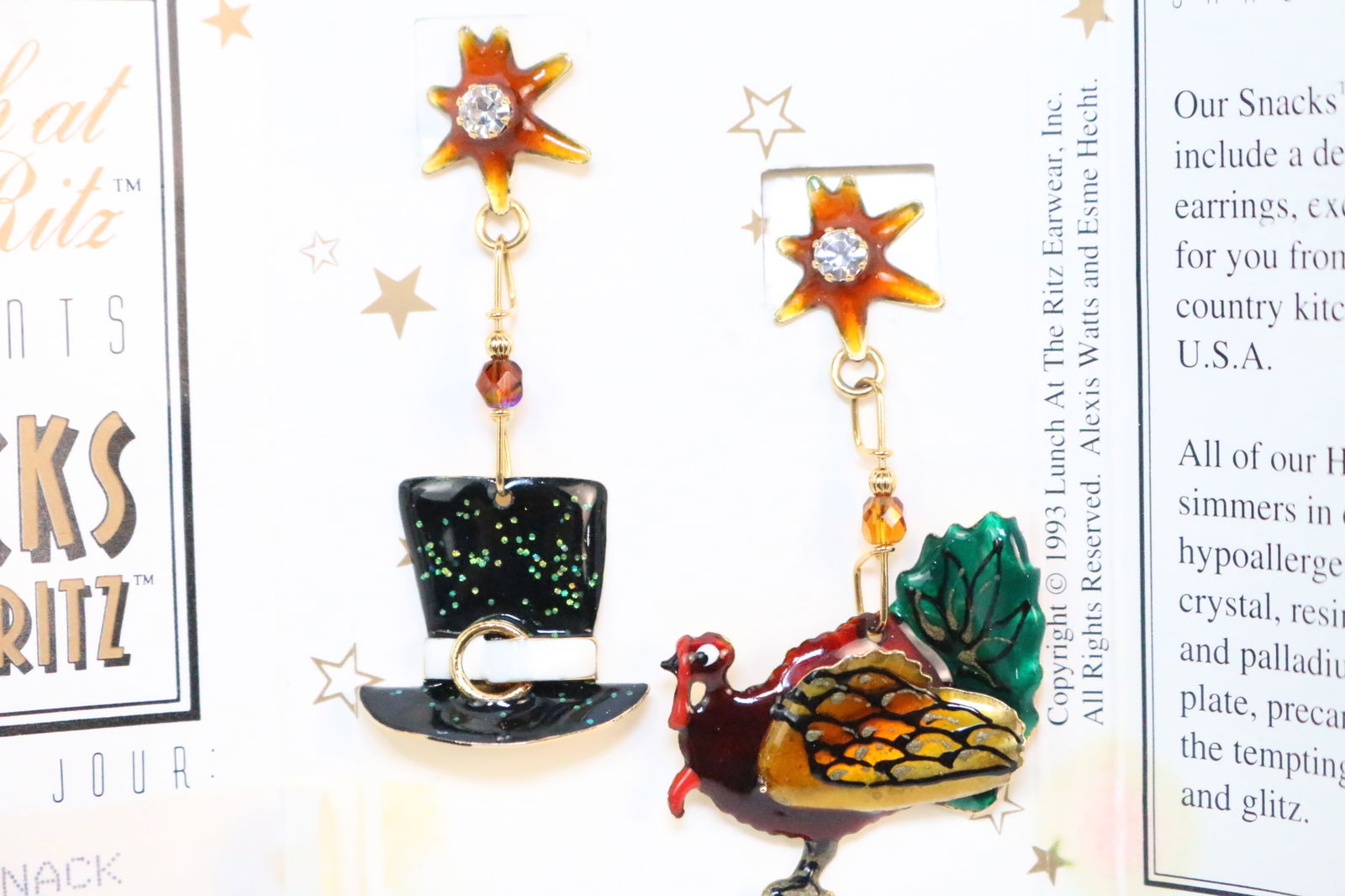 Lunch at the ritz christmas earrings sale