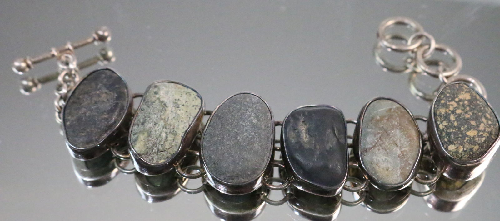 Charles Albert Sterling Silver Large Stone Bracelet (1 of 10)