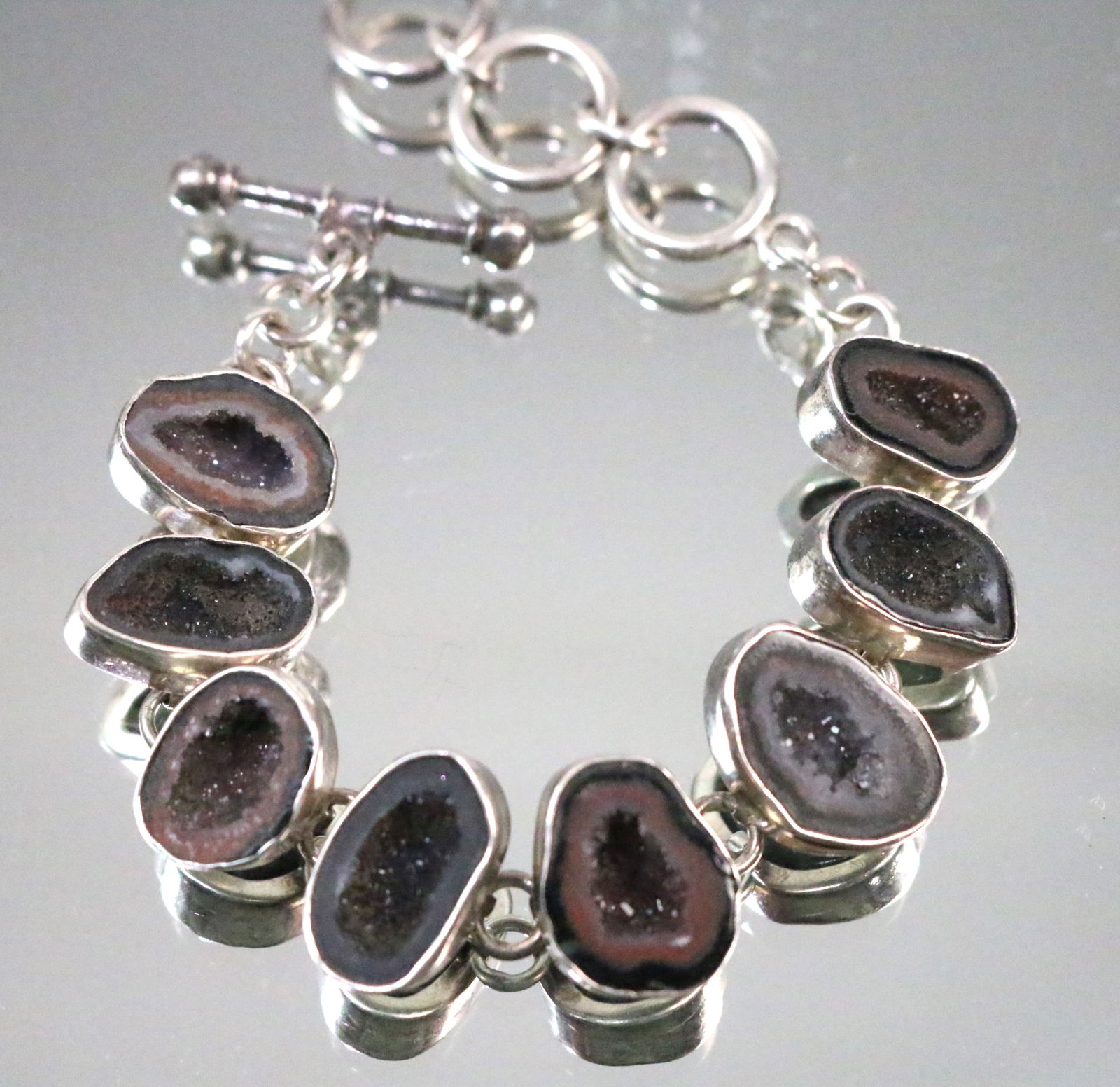 Charles Albert Sterling Silver Agate Druzy Geode Bracelet (1 of 8)