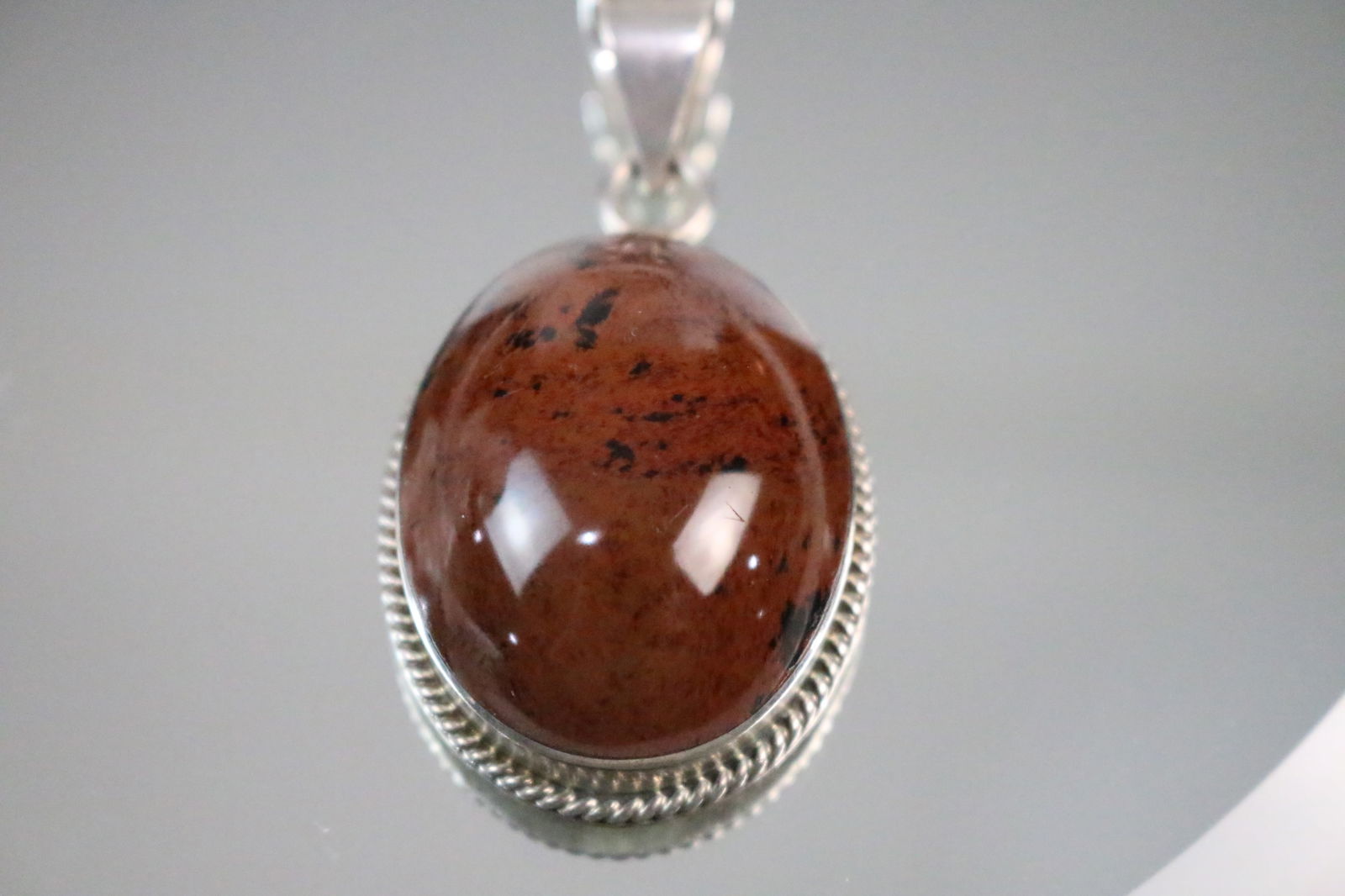 Sterling Silver Huge Orange Russet Red Jasper Pendant (1 of 3)