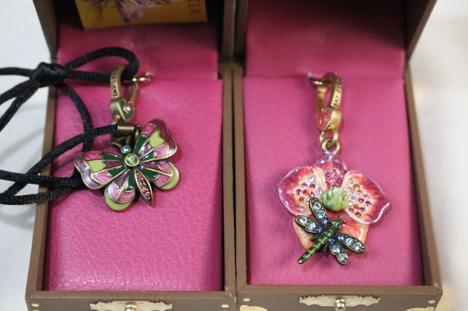 NEW Designer Jay Strongwater lot of 2 Charms in boxes incl.Butterfly Rope Necklace and Toad Charms. (1 of 8)