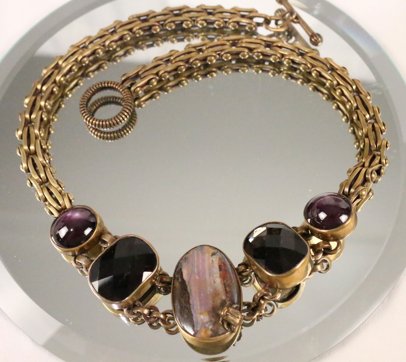 Designer Stephen Dweck  One of a Kind Bronze Quartz Amethyst Agate Necklace (1 of 10)