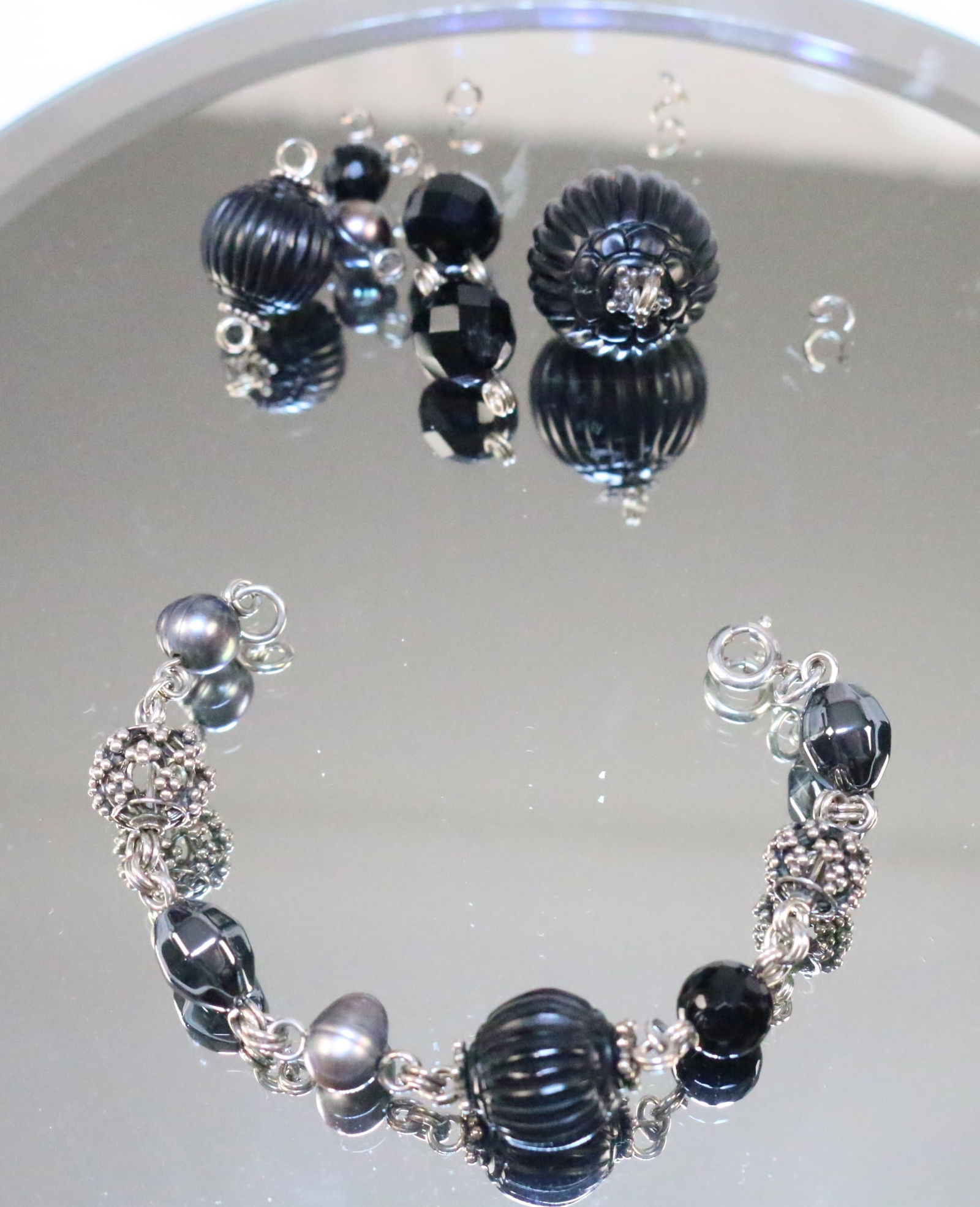 Designer Stephen Dweck repurposed redesigned Sterling Onyx Bracelet (1 of 6)