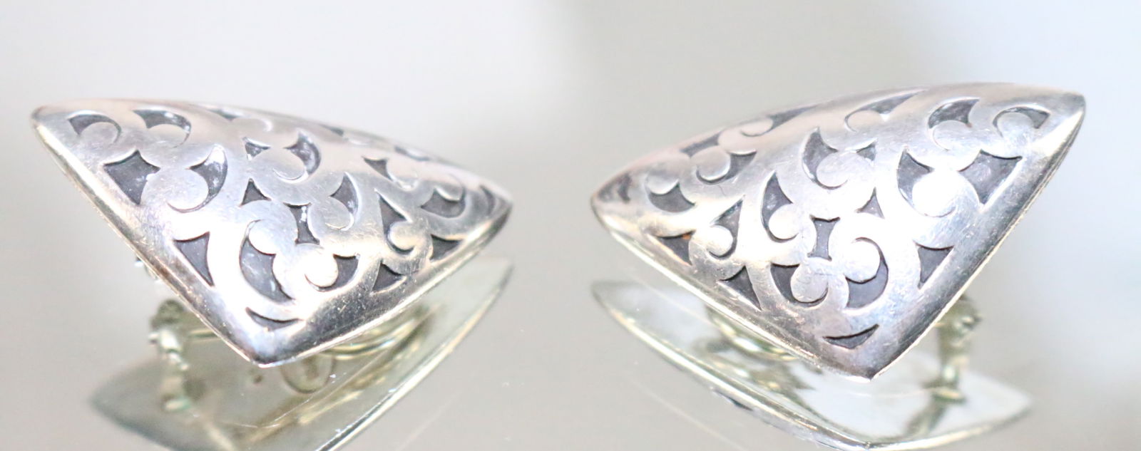 Lois Hill Sterling Silver Modern Triangle Clip Earrings (1 of 4)