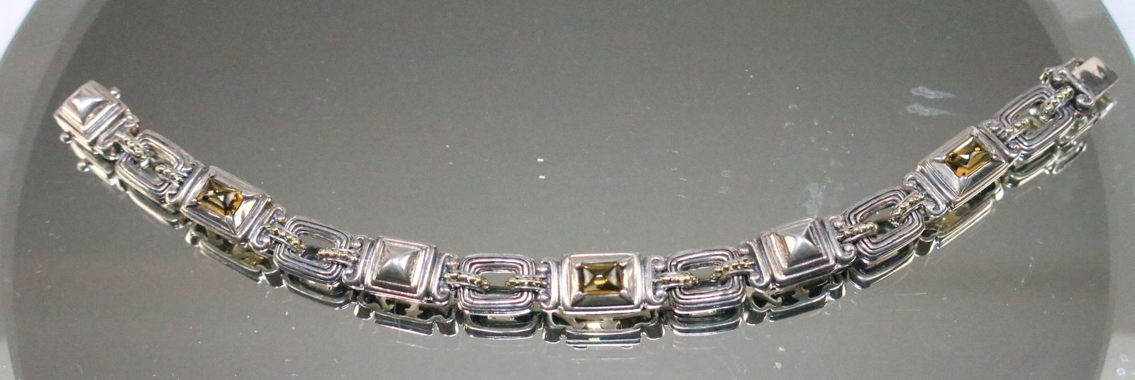 BJC Samuel Benham 18kt gold sterling silver yellow tourmaline bracelet (1 of 9)