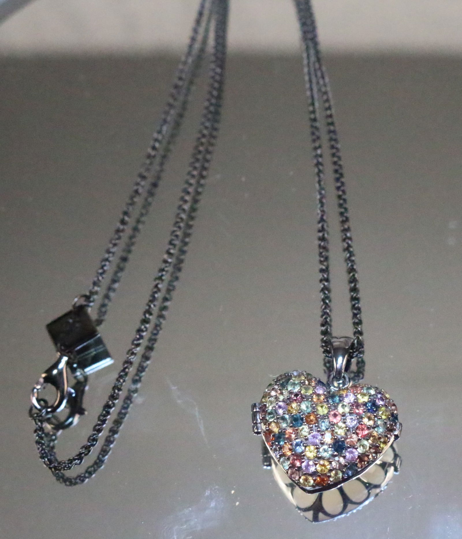 NEW LIMITED EDITION MCL Matthew Campbell Laurenza Sterling Heart Locket Pendant Necklace (1 of 9)