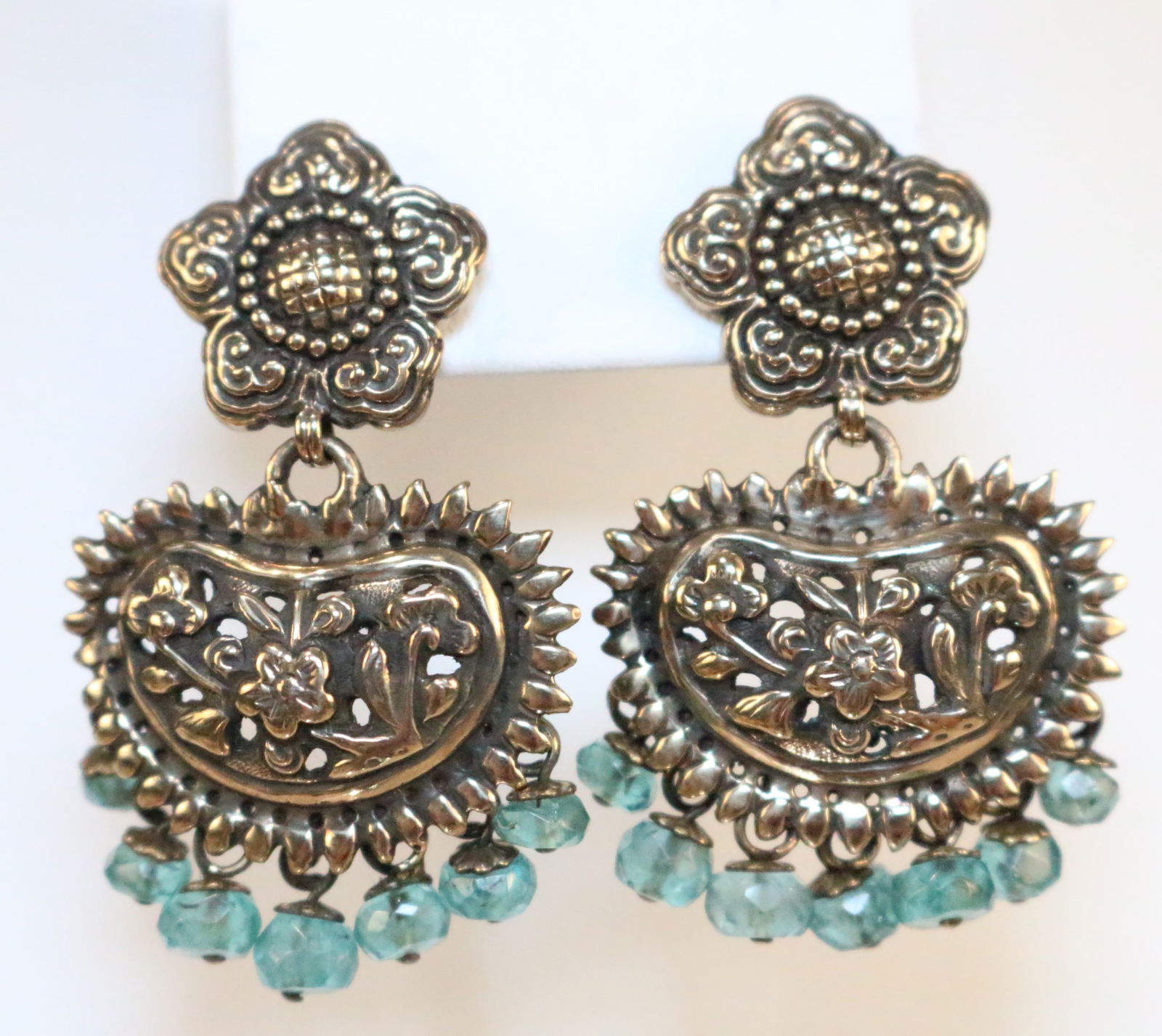 Stephen Dweck Bronze Aquamarine Drop Pierced Earrings (1 of 4)