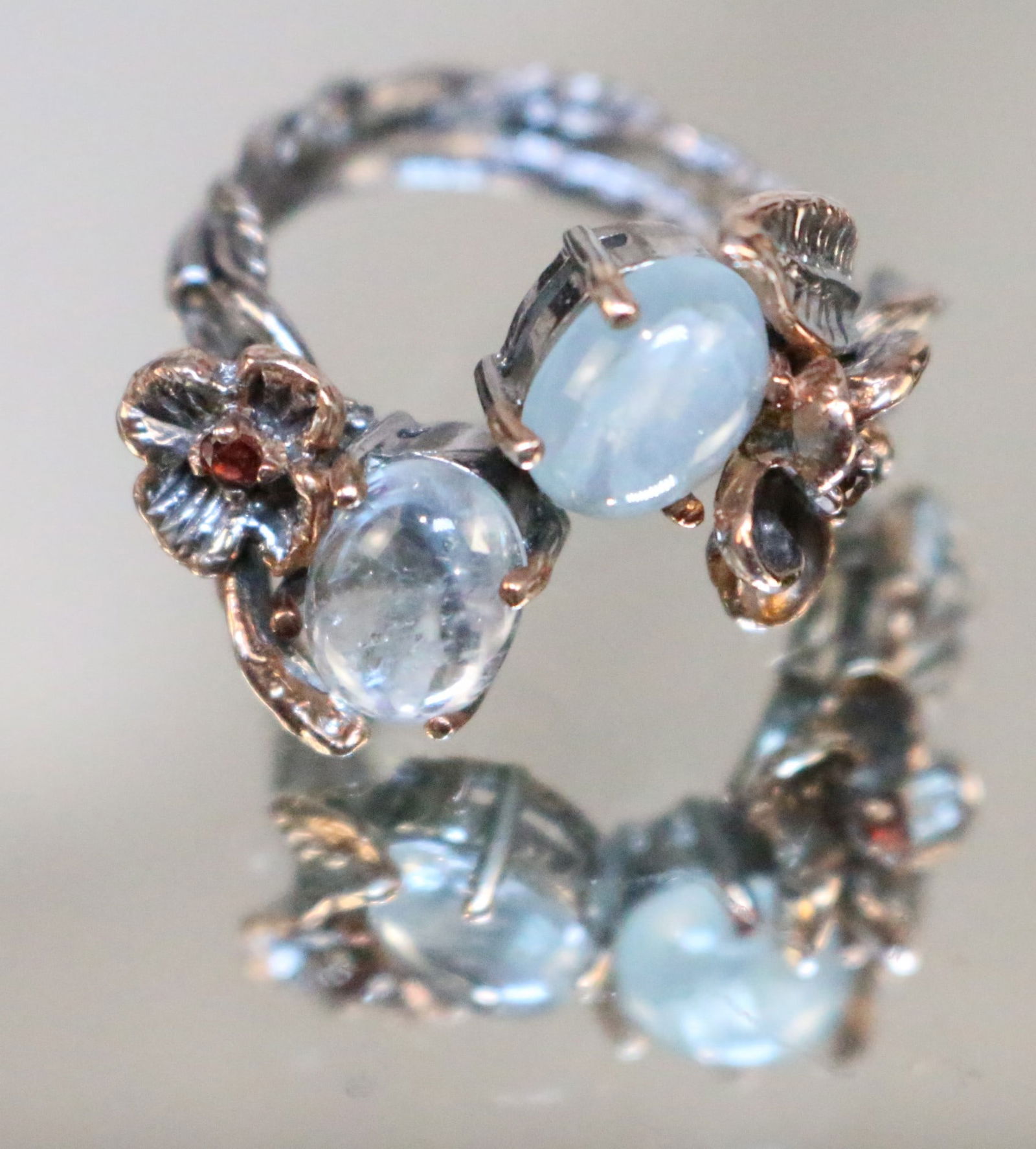 Sterling Silver Brutalist Floral Branch Ring Quartz (1 of 7)