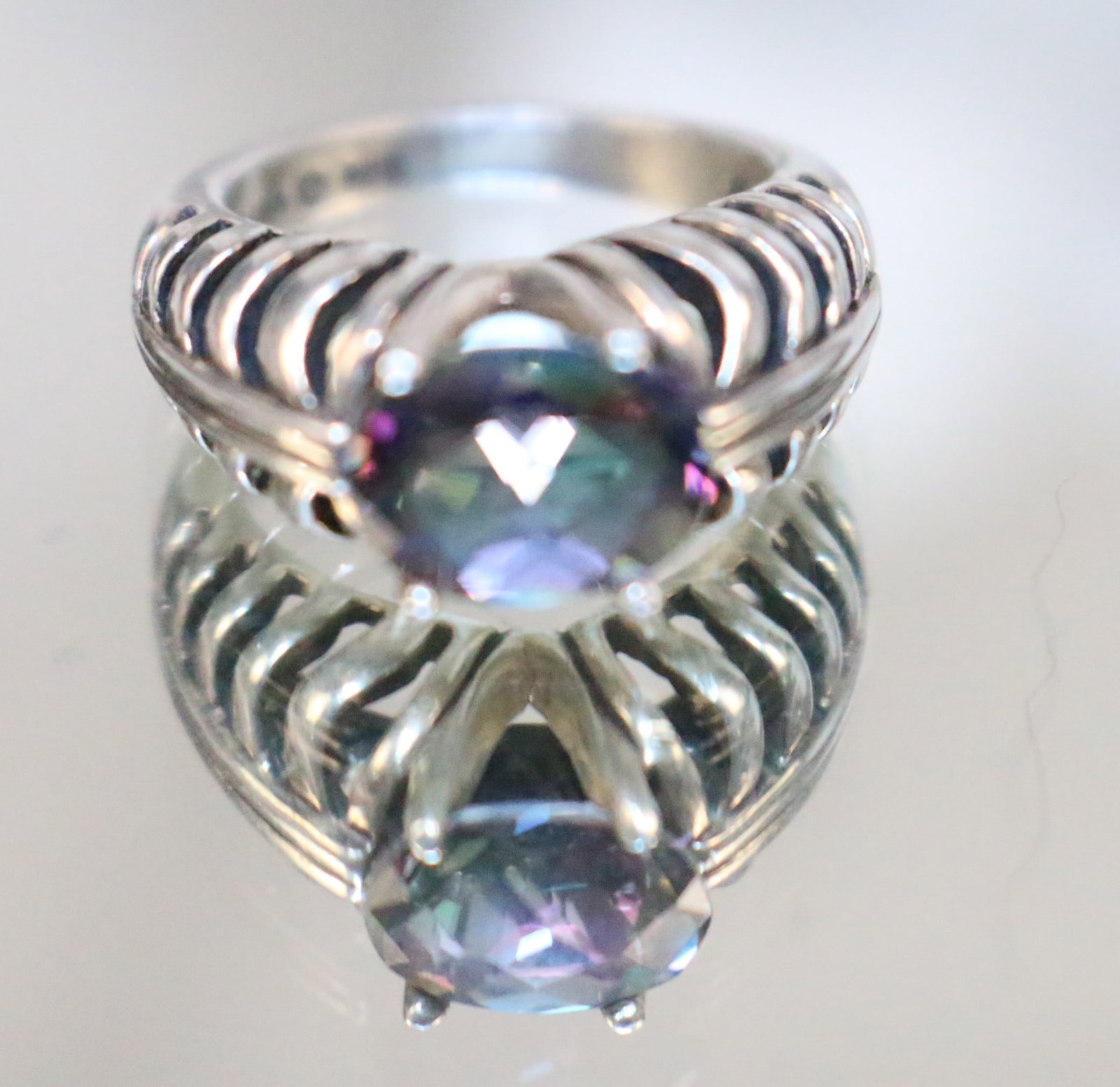 Kabana Sterling Silver Rainbow Amethyst Ring (1 of 7)
