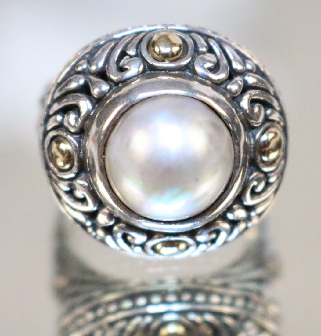 BJC Samuel Benham 18kt Gold Sterling Silver Pearl Ring (1 of 8)