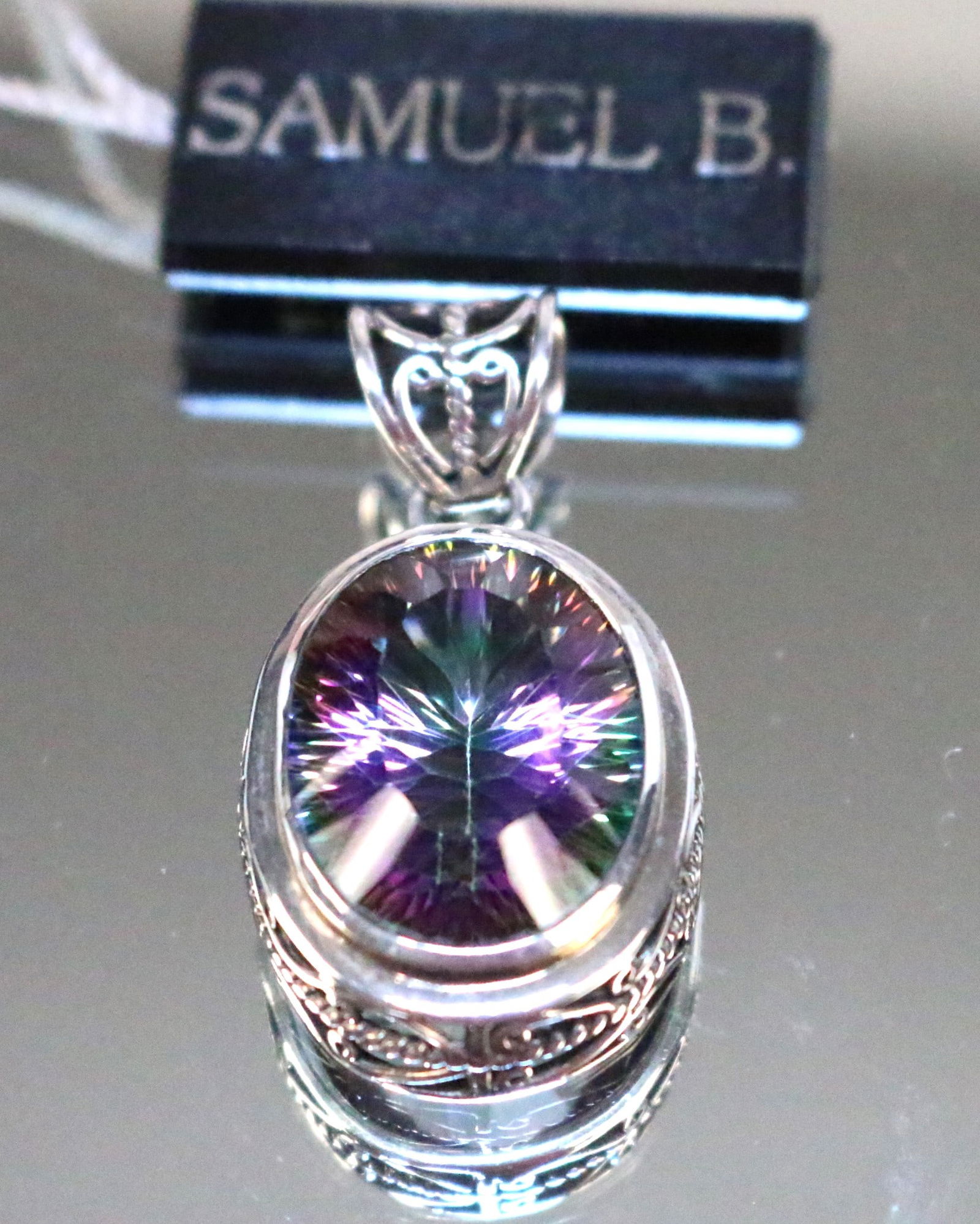 BJC Samuel Benham Sterling Silver Mystic topaz Pendant (1 of 4)