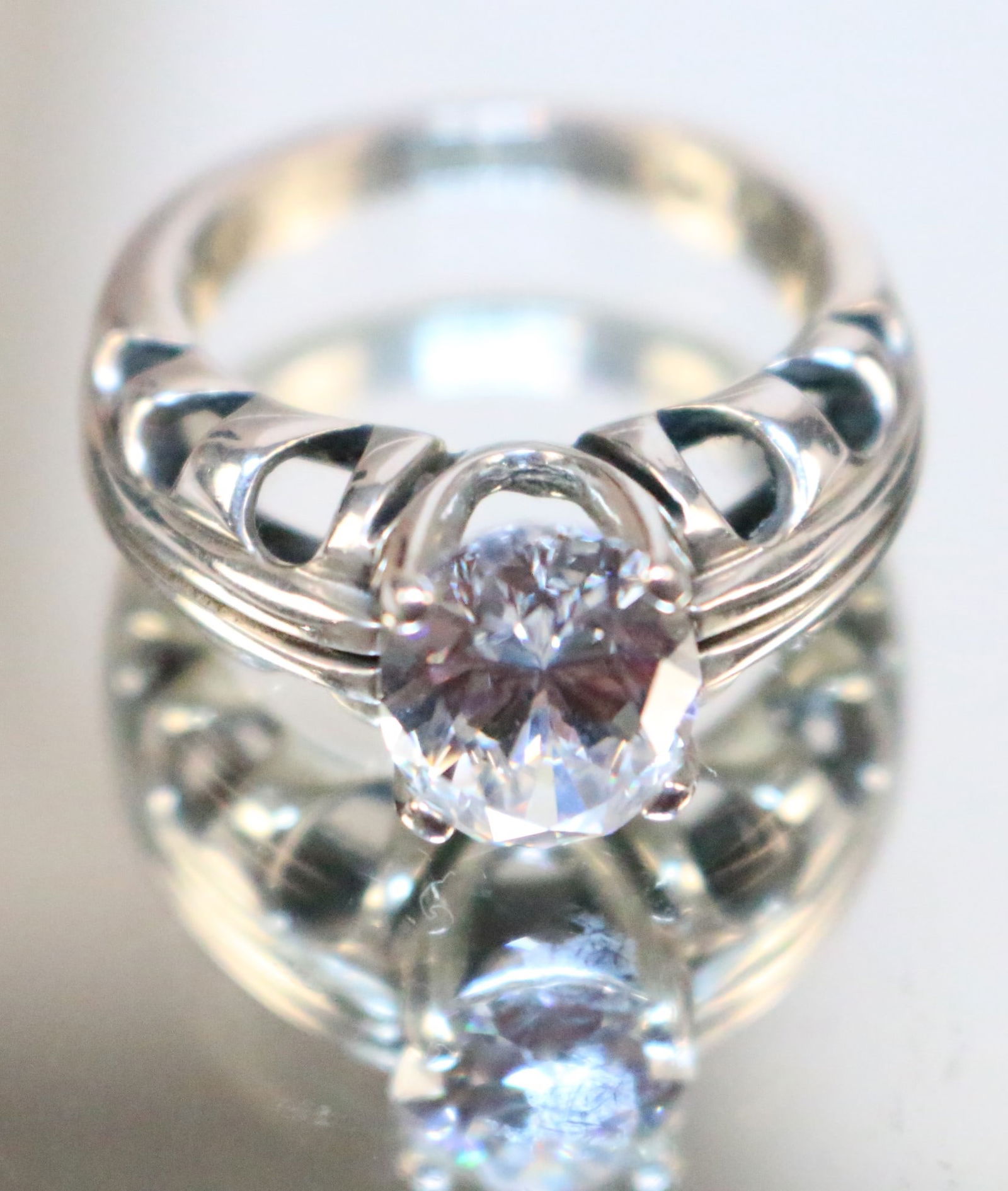 Kabana Sterling Silver Huge CZ Ring (1 of 8)