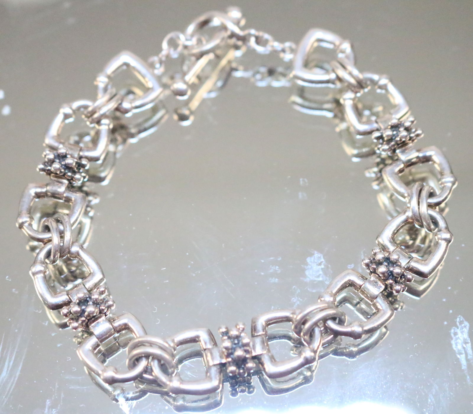 Michael Dawkins Sterling Silver Caviar large link bracelet (1 of 4)
