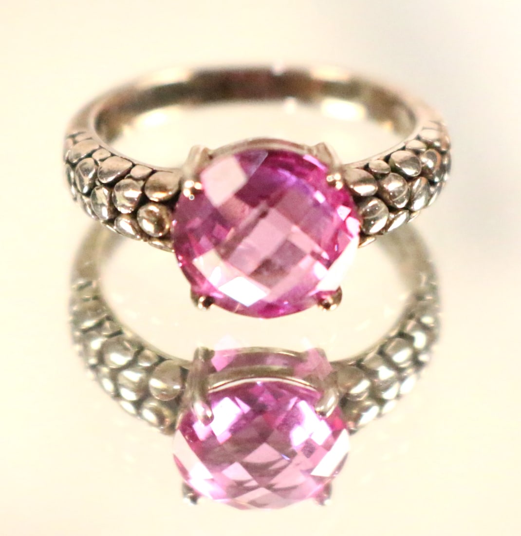 Michael Dawkins Sterling Silver 3 carat Pink Sapphire Dot Ring (1 of 5)