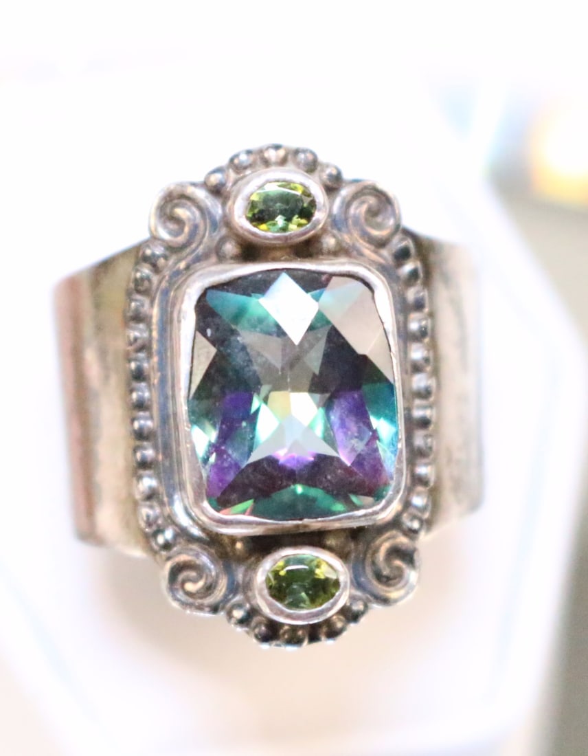 Sajen Sterling Silver Mystic Topaz & Citrine Statement Ring (1 of 4)