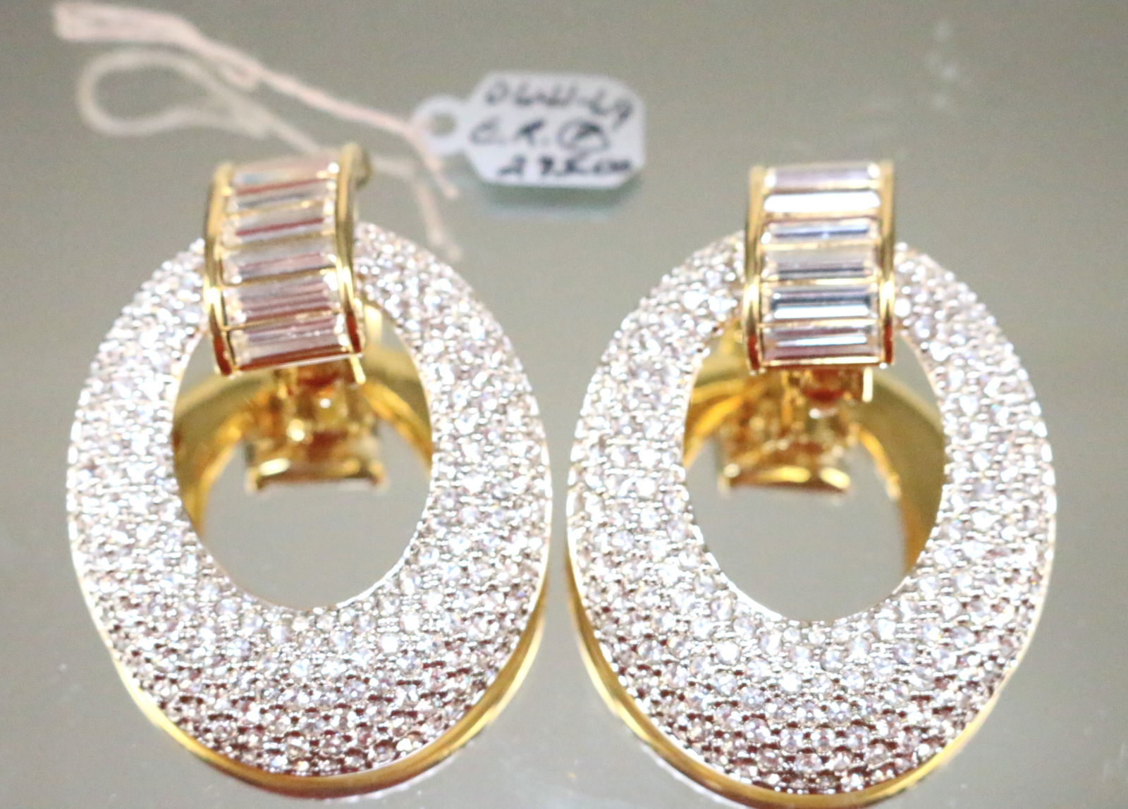 Rhinestone door knocker earrings deals