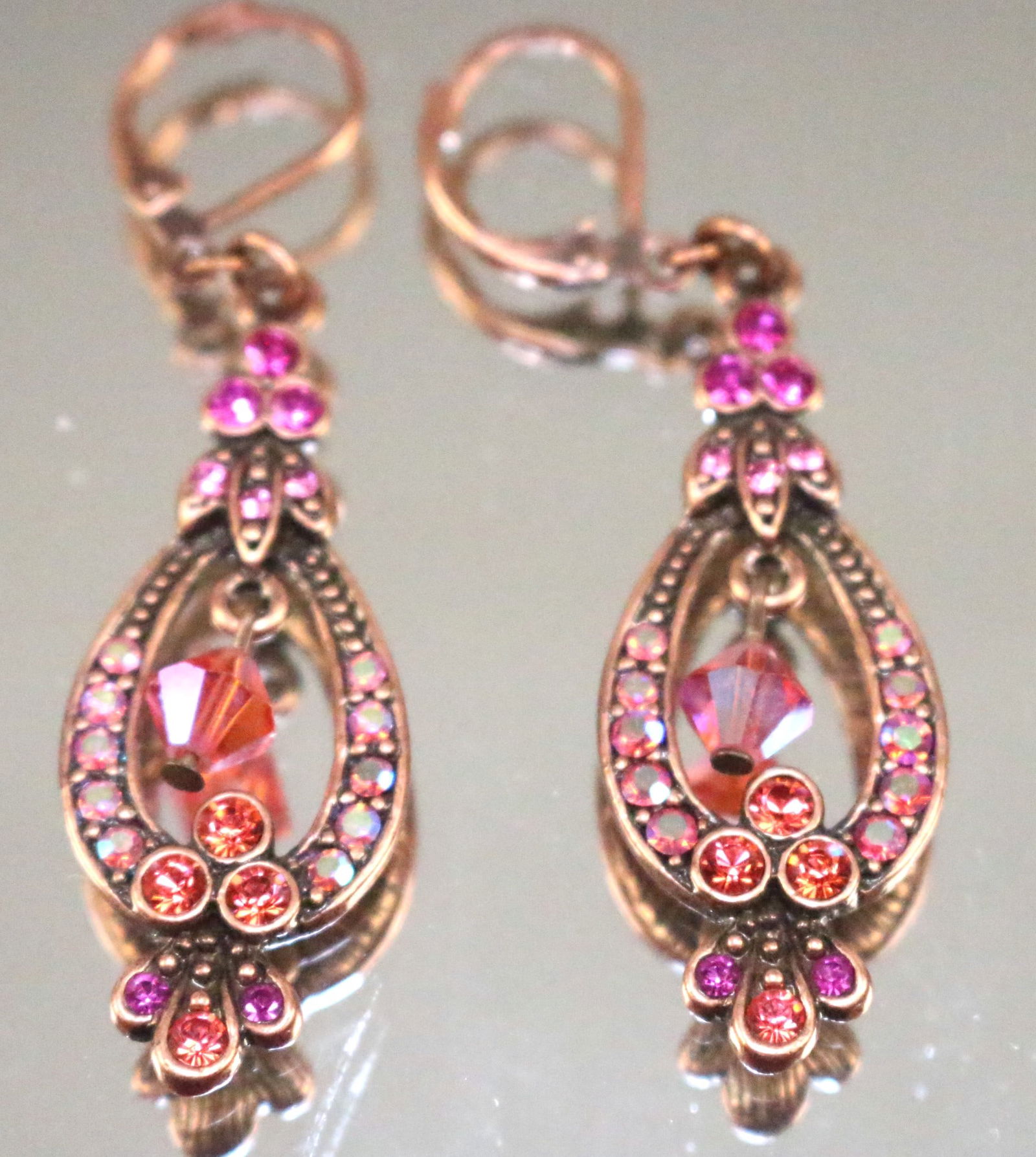 Kirks Folly Copper tone Floral Drop Pierced Earrings (1 of 4)