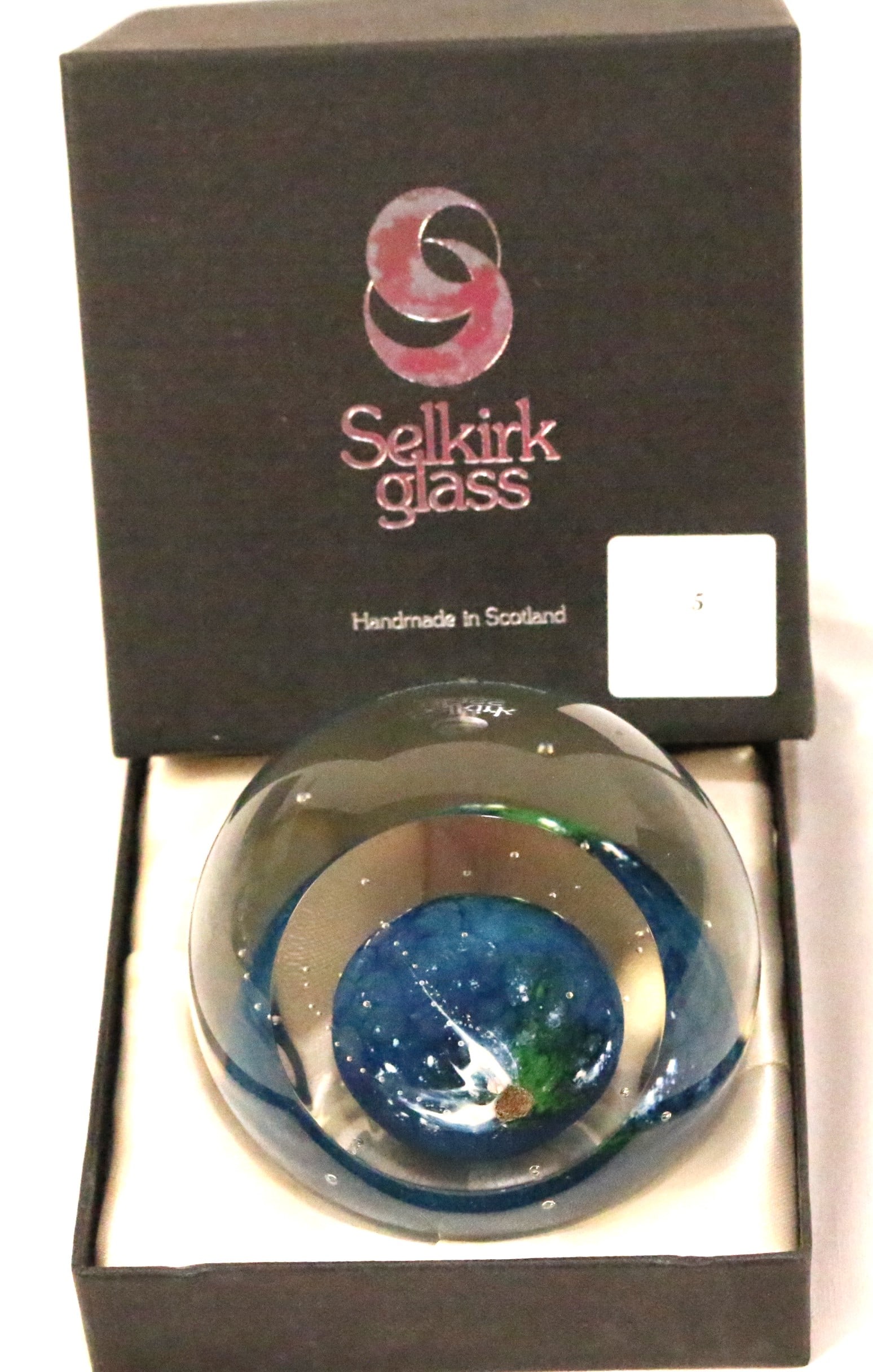 Vintage 1985 Selkirk Scotland Haley's Comet Signed Art Glass Paperweight in Box (1 of 8)