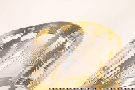 RLM Andy Warhol Women Dancing Sterling Silver Brass Signed cuff bracelet: SIGNED: "If you can convince yourself you look fabulous, you can save yourself the trouble of primping" A.W. Andy Warhol foundation. RLM. Description: 12 Sterling silver women dancing. Brass over ster