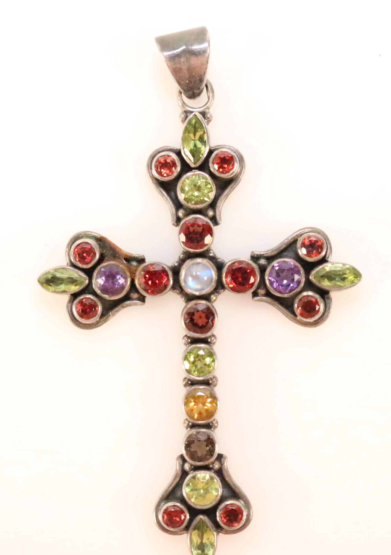Nicky Butler Sterling Silver Multi gemstone large cross pendant (1 of 4)