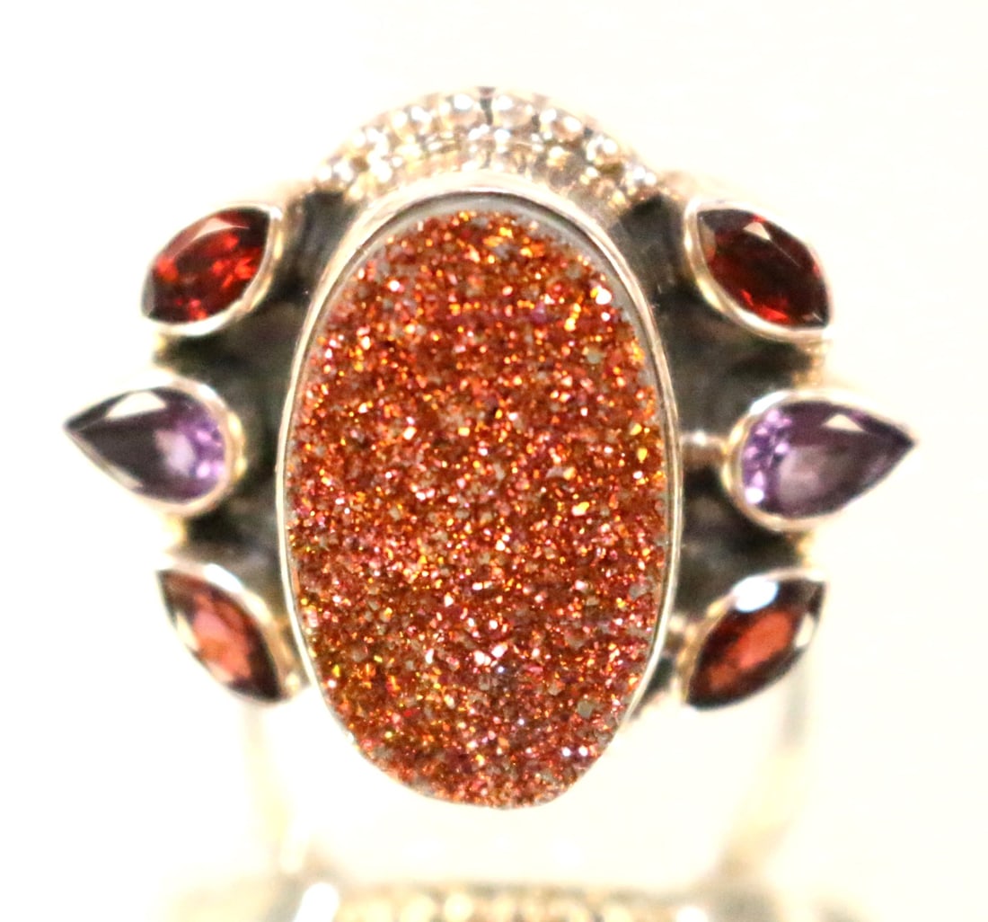 Nicky butler Sterling Silver Amethyst Druzy Ring Size 9. (1 of 5)