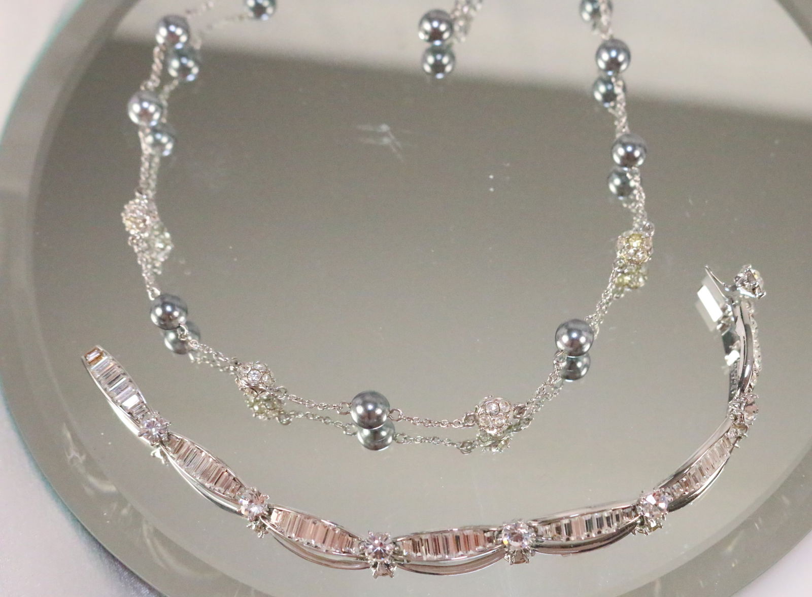 NEW Nolan Miller Station Necklace & bracelet Silver tone (1 of 5)