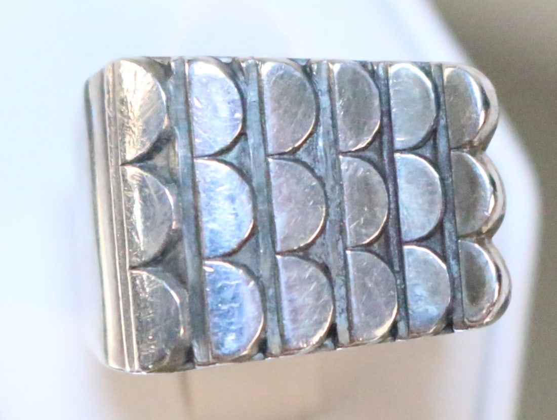 Anna Greta Eker Norway Danish Sterling Silver Modernist Ring Sz. 8 (1 of 6)