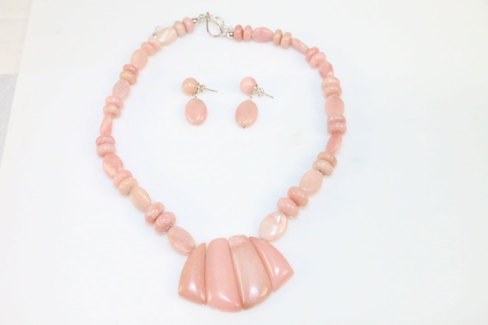 NEW DTR Jay King Mine Finds Sterling Silver Rhodochrosite Pink Necklace & Earrings Set RARE (1 of 9)