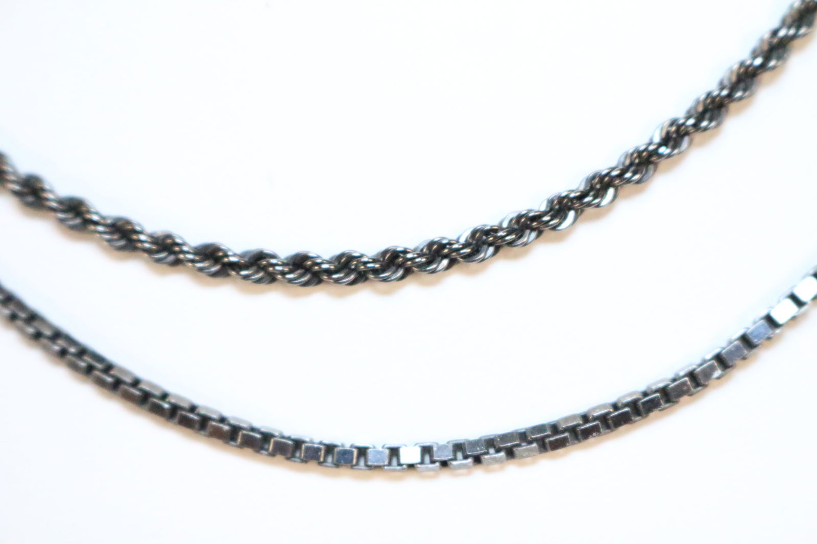 Lot of 2 MILOR ITALY Sterling Silver Rhodium rolling ball adjustable necklaces chains (1 of 6)