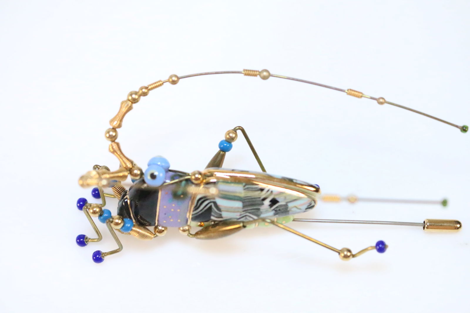 JEWELRY 10 Cynthia Chuan Designer Artist Huge Amazing Grasshopper Pin Brooch (1 of 7)