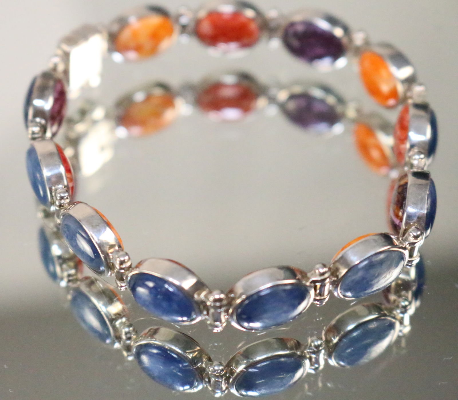 DTR Jay King Mine Finds  Desert Rose Trading Reversible Sterling Silver stone bracelet (1 of 9)