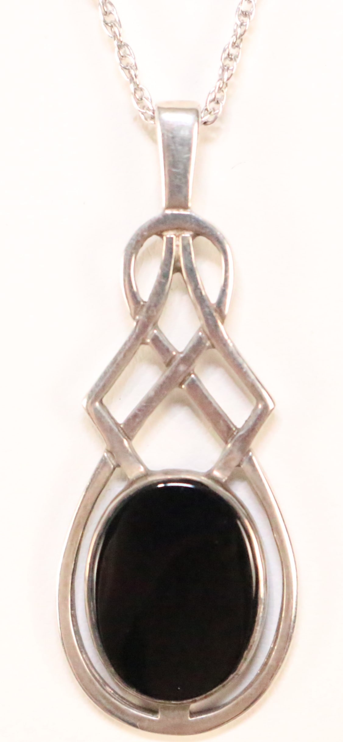 Sterling Silver Celtic  Black Onyx Pendant necklace (1 of 5)