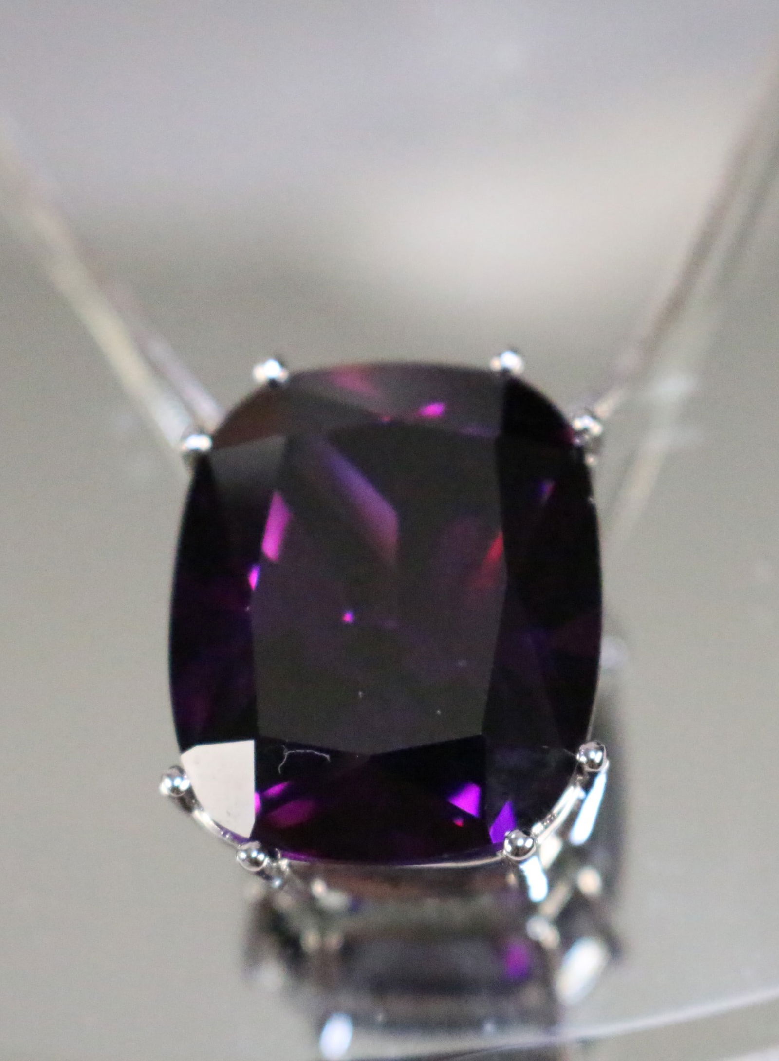 Erwin Pearl MASSIVE Synthetic Amethyst Faceted Pendant Necklace (1 of 9)