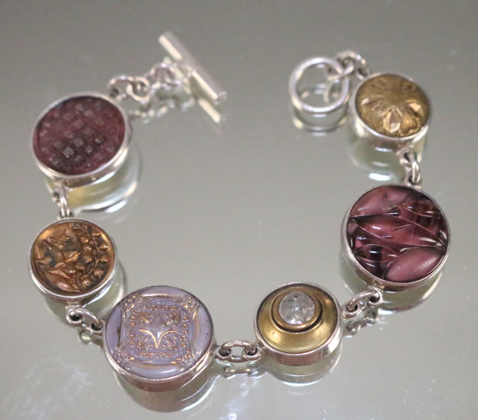 Vintage Navajo Native American Southwest Sterling Silver Picto Bracelet (1 of 8)