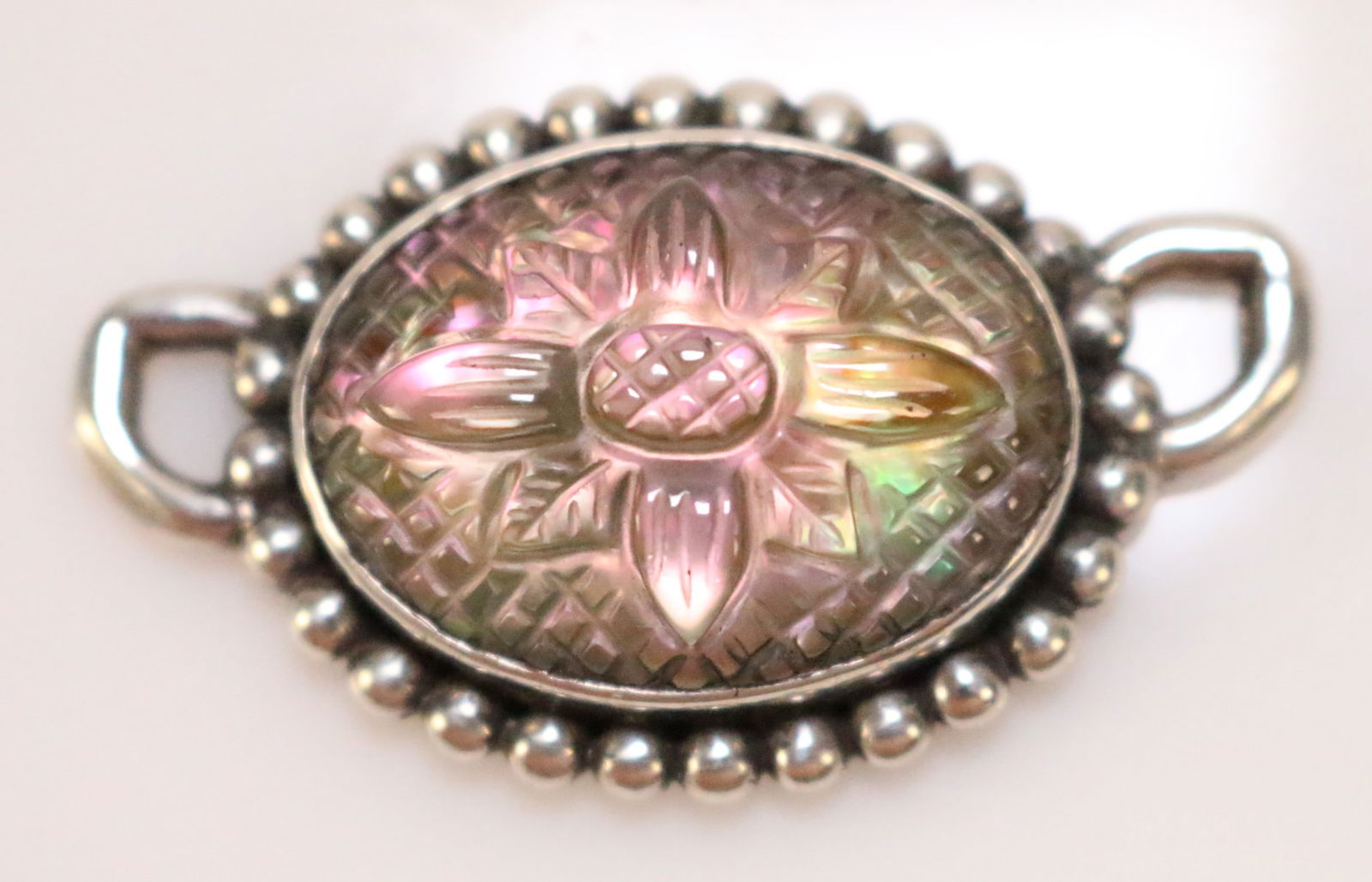 Stephen Dweck Sterling Silver Abalone Doublet Carved Pendant (1 of 2)