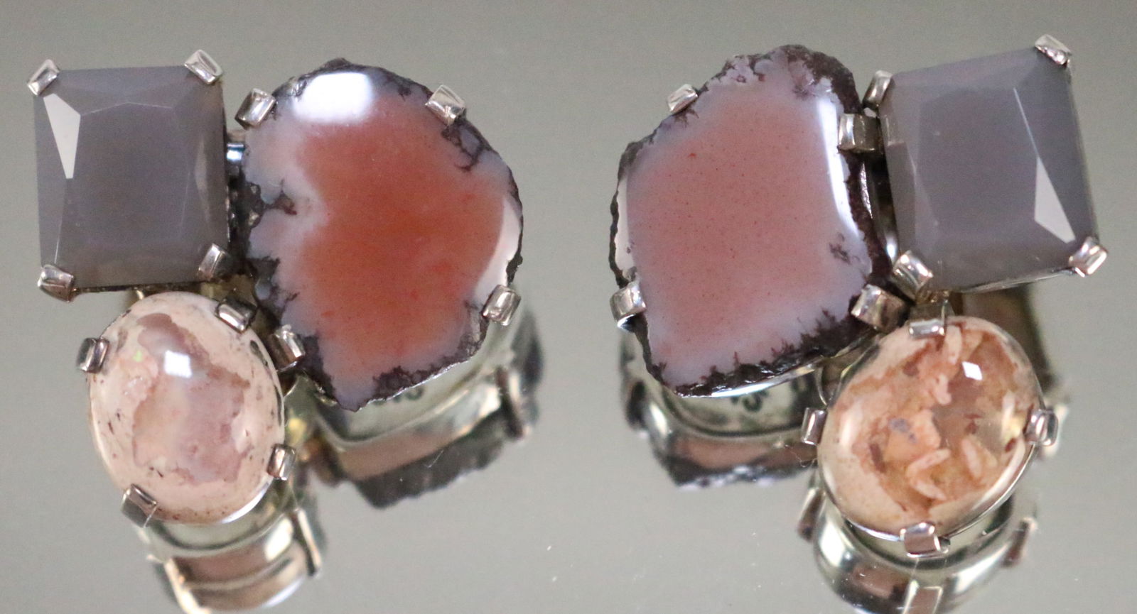 Stephen Dweck 2012 ONE OF A KIND Datolite, Mexican Fire Opal & Moonstone Earrings (1 of 4)