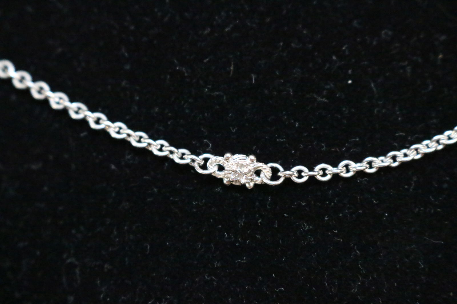 Judith Ripka Sterling silver CZ Station Necklace 18" (1 of 5)