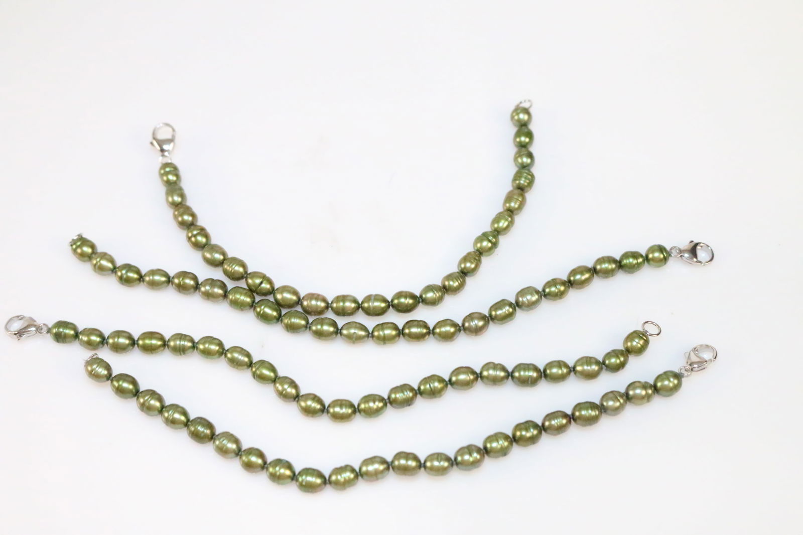Lot of 4 NEW Honora Green Pearl Sterling silver clasp Bracelets (1 of 3)
