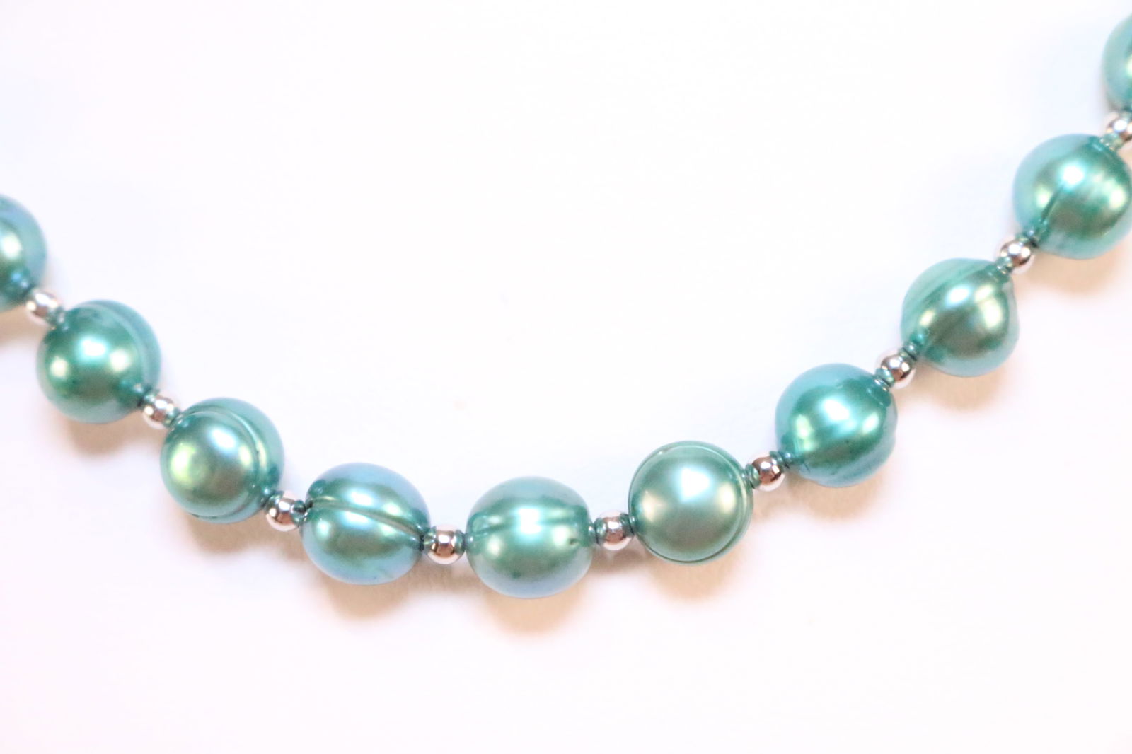 NEW Honora Freshwater Pearl Sterling Silver Necklace Teal Green (1 of 4)
