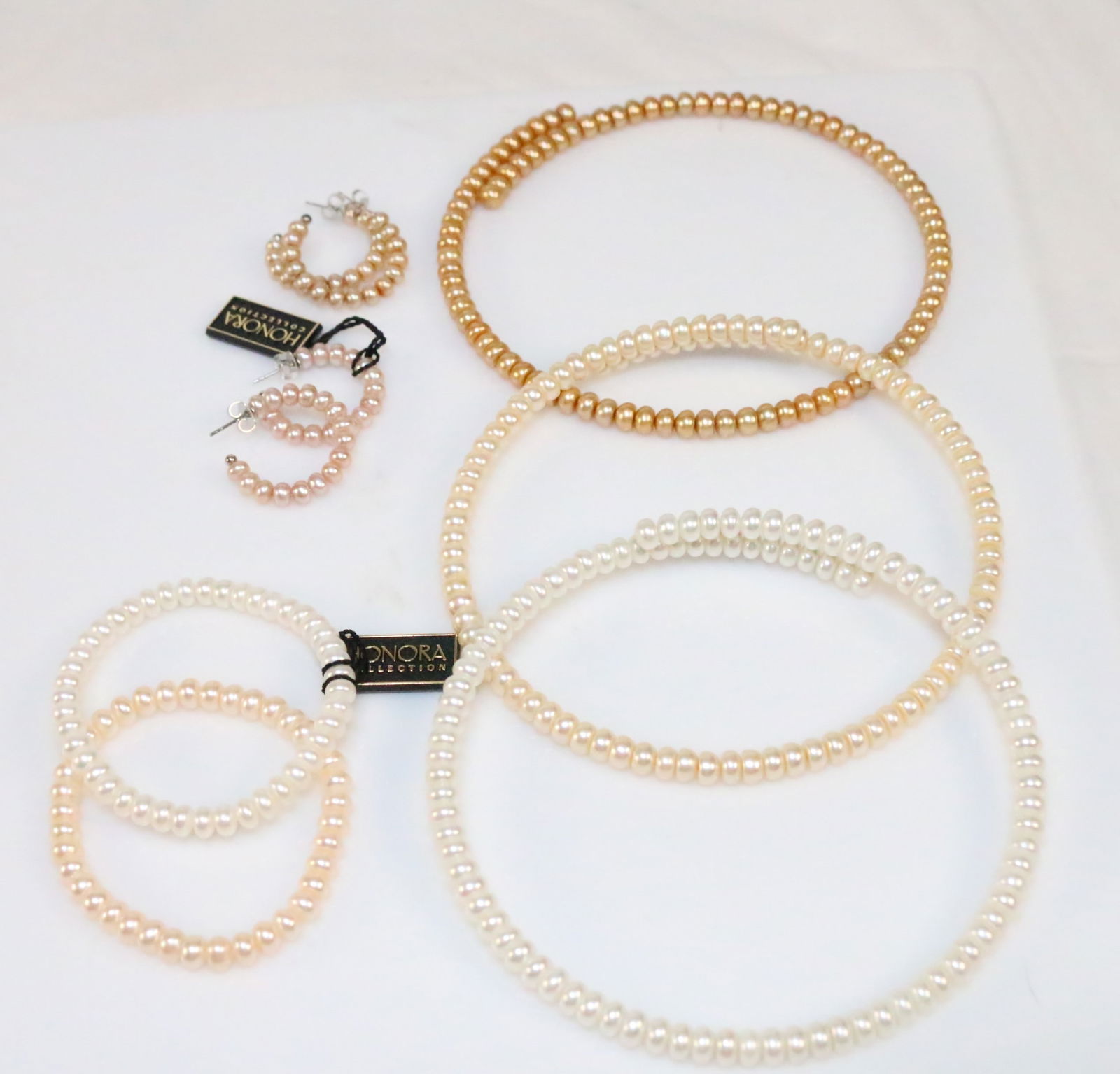 NEW Lot of 7 Honora Freshwater Pearl Necklaces Bracelets & Earrings (1 of 9)
