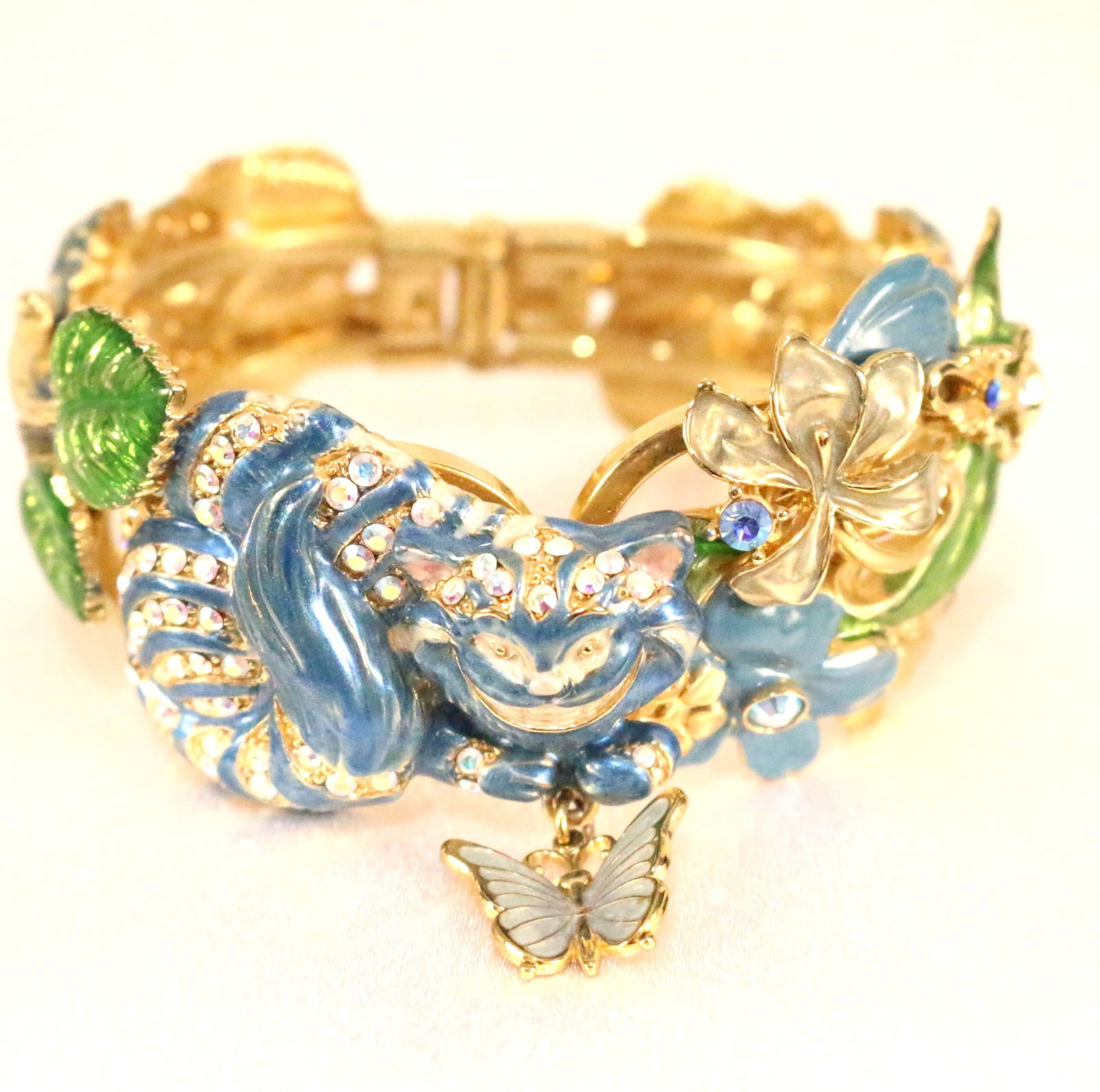 RARE Kirks Folly Alice In Wonderland Cheshire Cat Cuff Bracelet in Box (1 of 5)