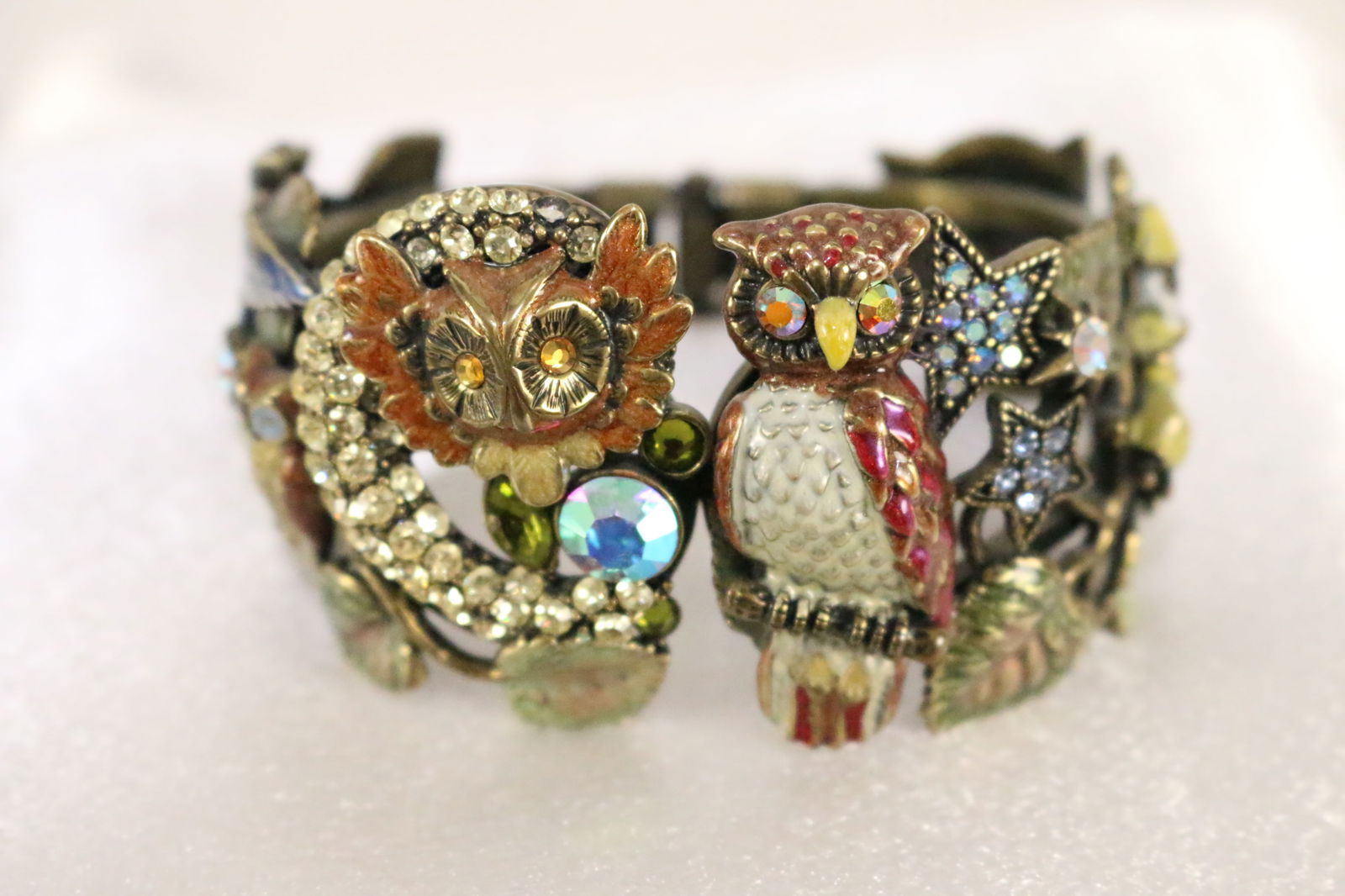 Rare Kirks Folly Owl Moon Stars Cuff Bracelet in box (1 of 5)