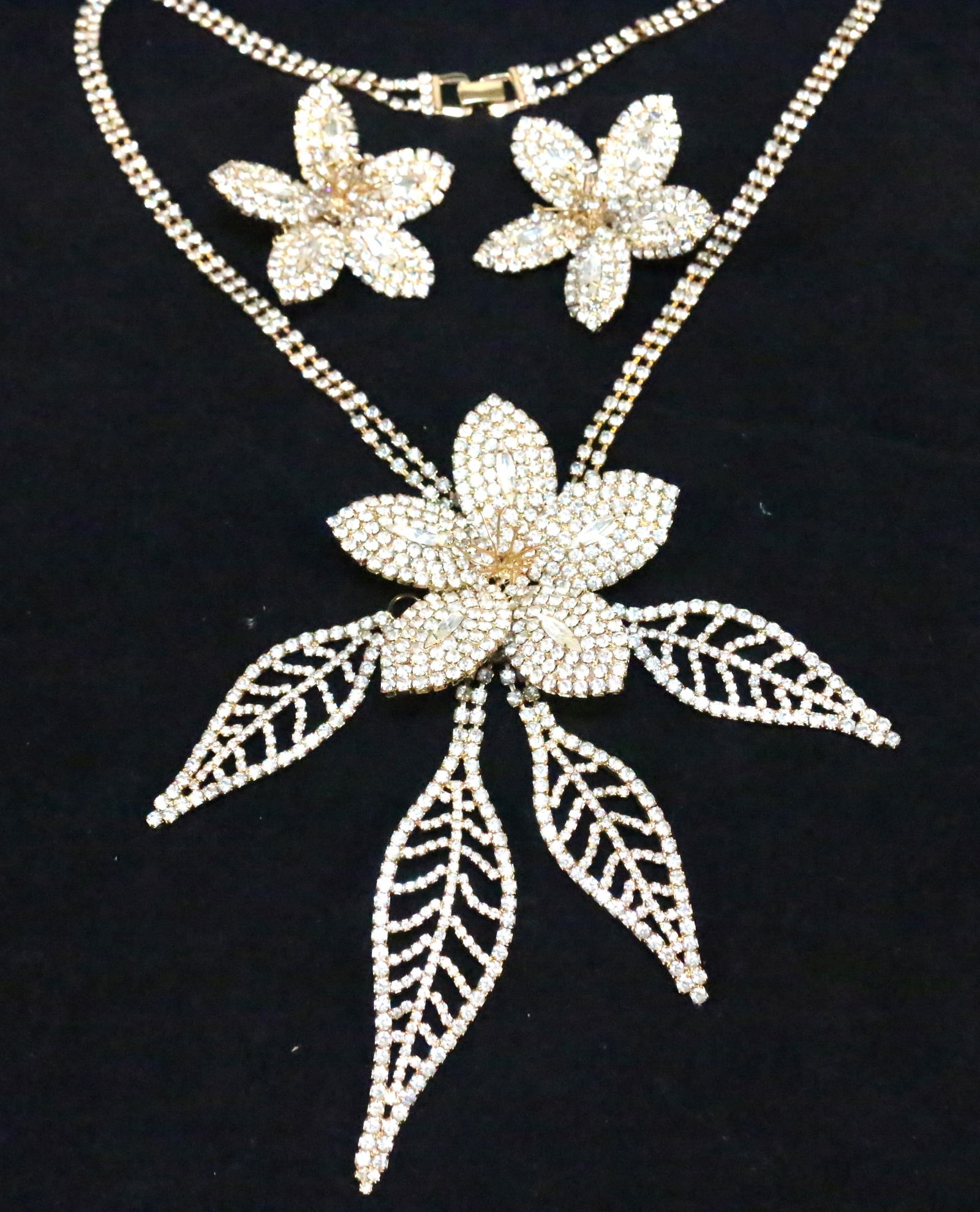 Kirks Folly ULTRA RARE Giant Flower leaf dangle necklace and matching earrings set (1 of 6)