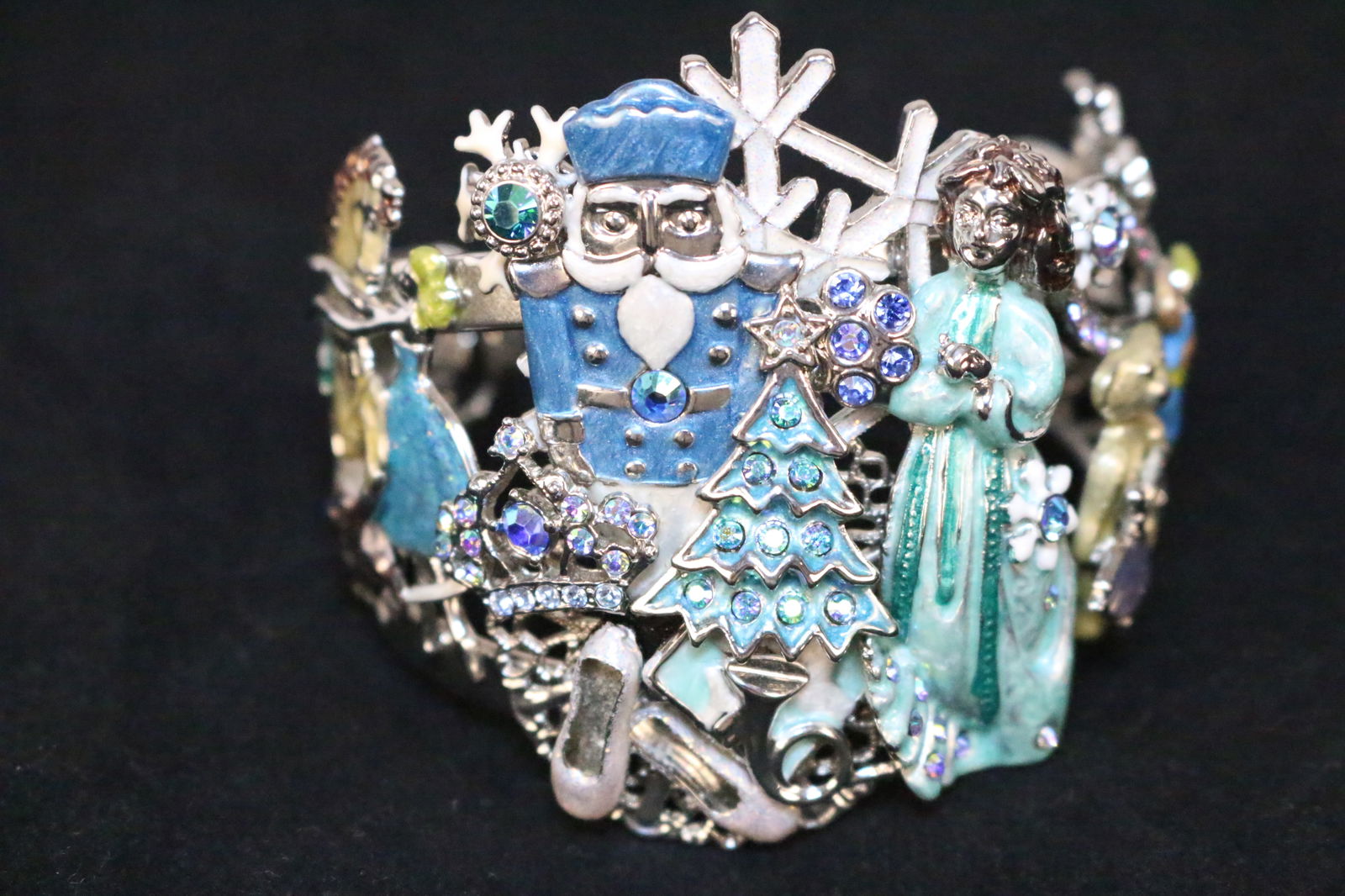 Kirks Folly Silver tone The Nutcracker Ballet Christmas CUFF bracelet (1 of 4)