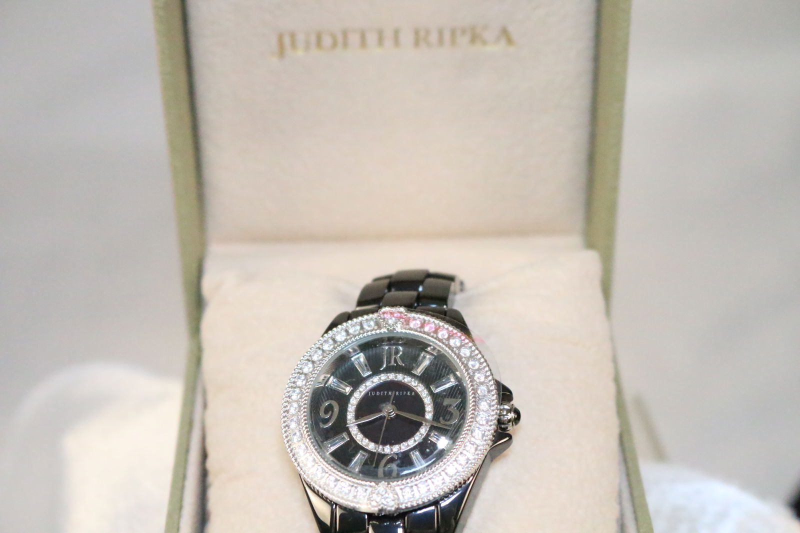 NEW Judith Ripka Black Ceramic Stainless Watch in the Box (1 of 8)